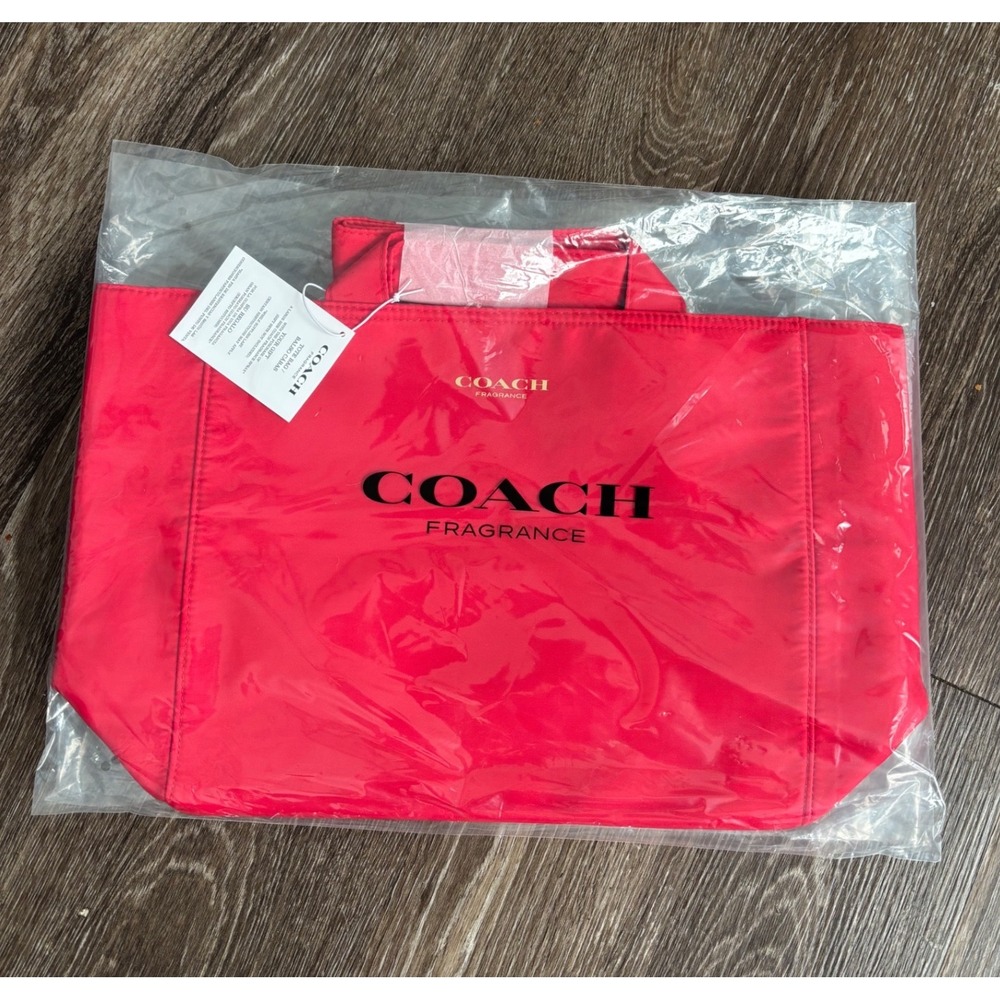 Coach Fragrance red Nylon Tote Bag NWT Promotional Gift Logo large handbag